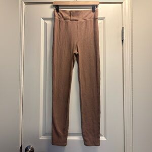 Abercrombie & Fitch Ribbed knit leggings brown, Women’s Size Large